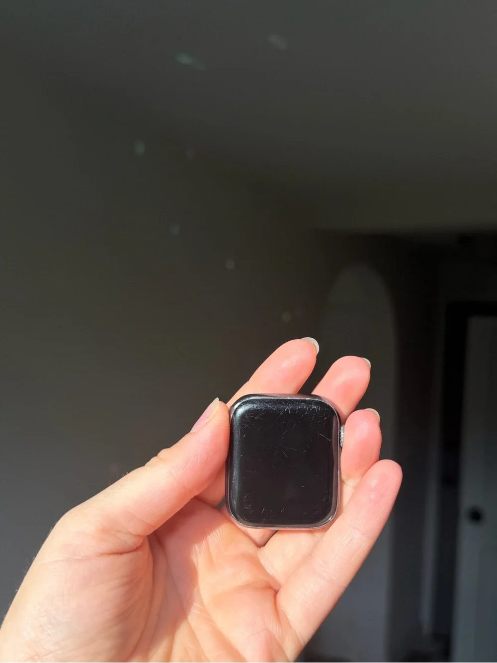 Apple Black Smartwatch with Navy Sport Band